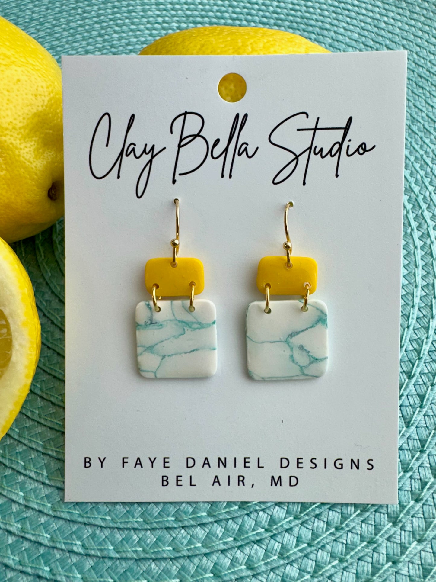 Limoncello Square Drop Earrings