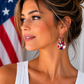 Red, White & Beautiful Mosaic Drop Earrings
